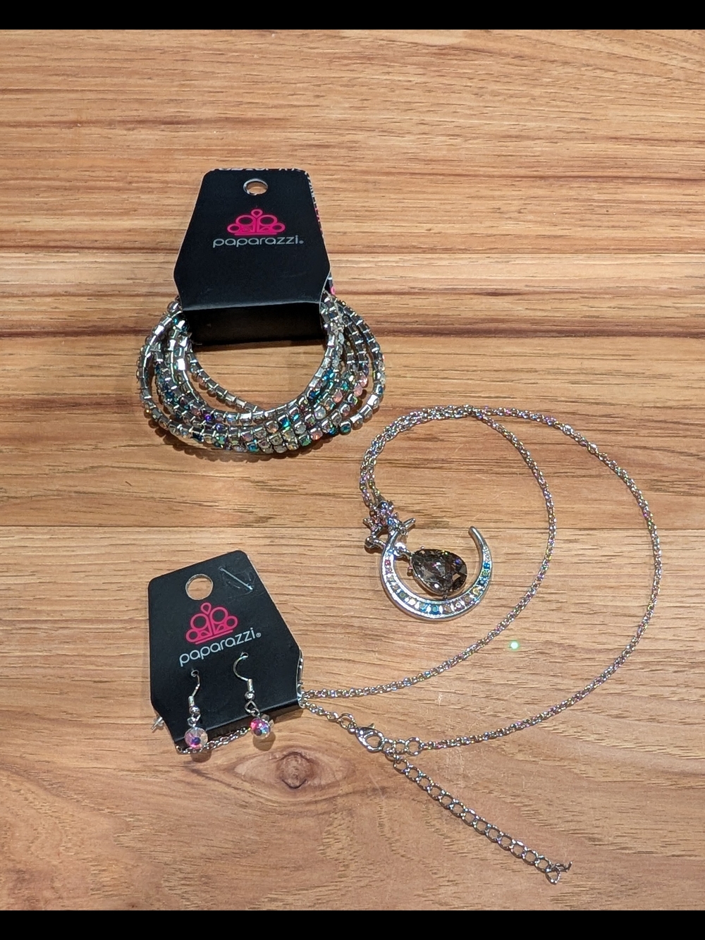 Moon Necklace And Matching Bracelet And Earrings
